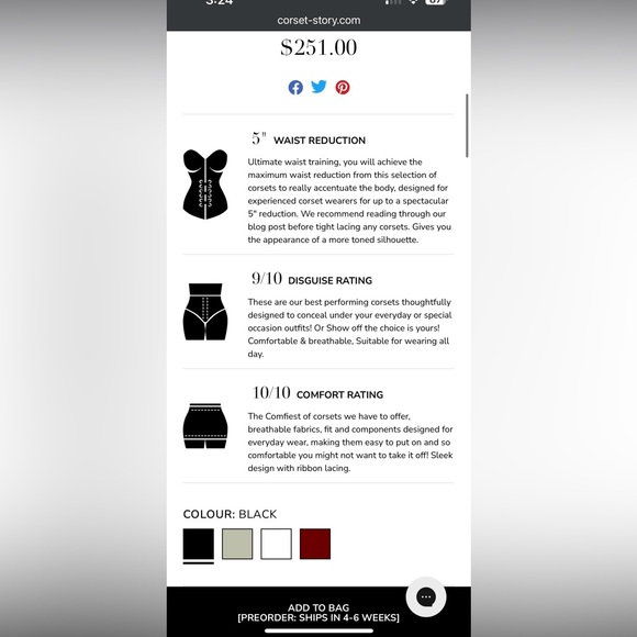 Steel boned Under-bust Waist Trainer Corset - Curved Hem and Hip Panels. - Picture 5 of 6